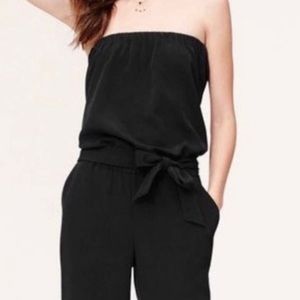 NWT LOFT Black Strapless Jumpsuit XS